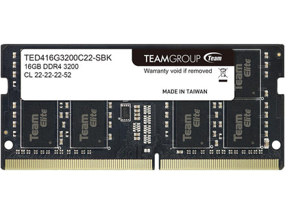 Team Elite 16GB 260-Pin DDR4 SO-DIMM DDR4 3200 (PC4 25600) Laptop Memory Model TED416G3200C22-S01