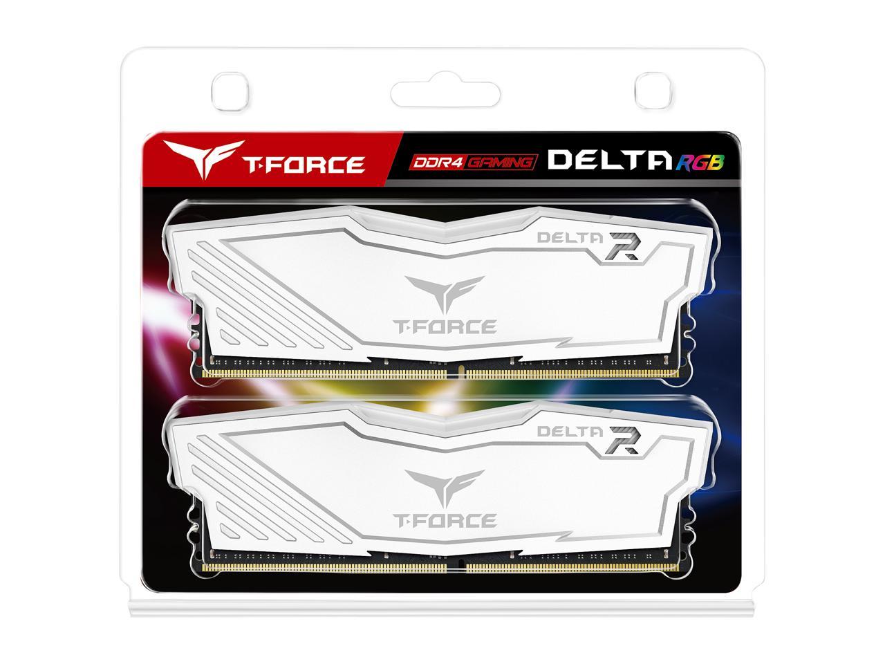 Team T-Force Delta RGB 32GB (2 x 16GB) 288-Pin DDR4 SDRAM DDR4 3600 (PC4 28800) Intel XMP 2.0 Desktop Memory Model TF4D432G3600HC18JDC01