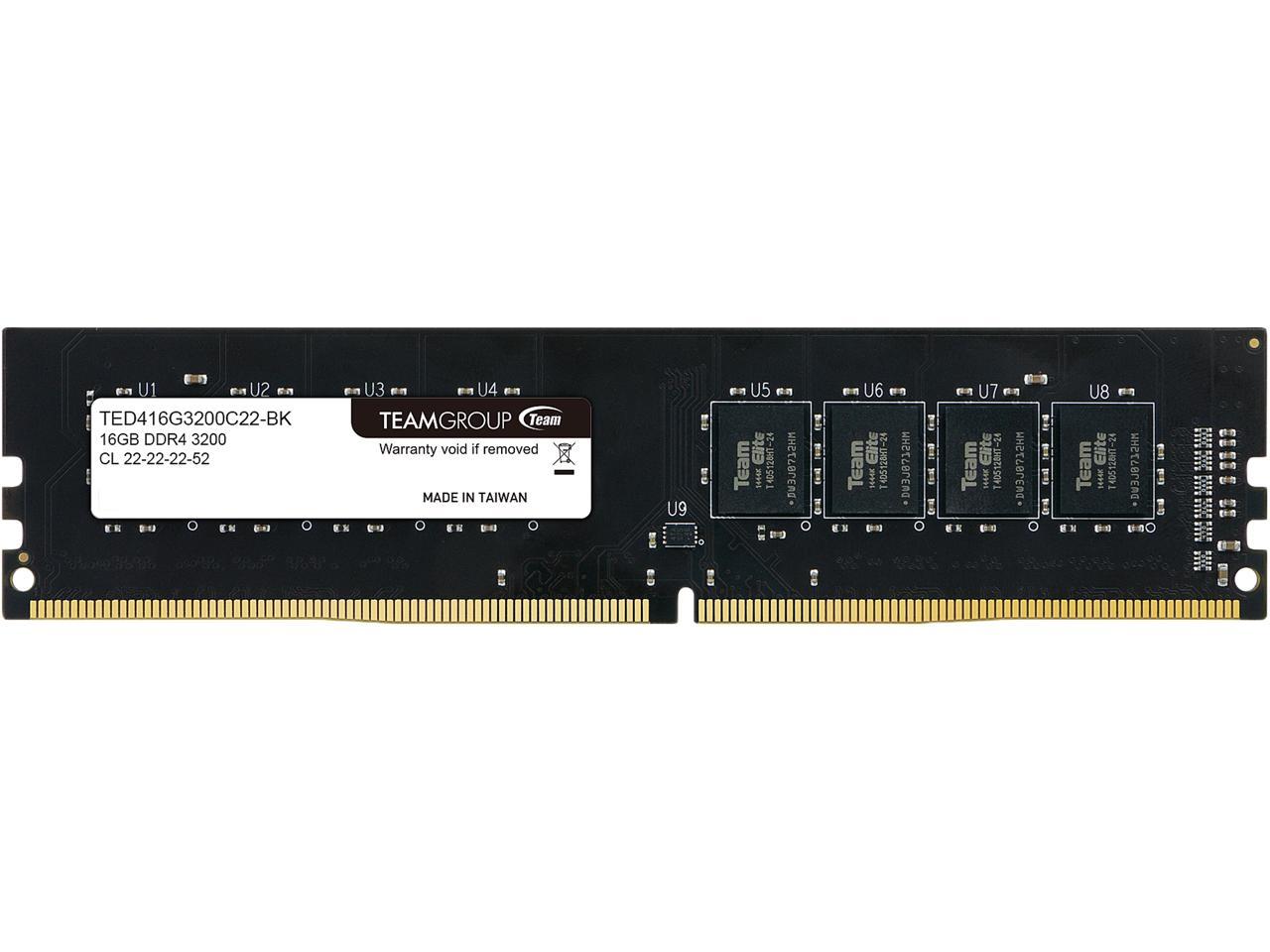Team Elite 16GB 288-Pin DDR4 SDRAM DDR4 3200 (PC4 25600) Desktop Memory Model TED416G3200C2201