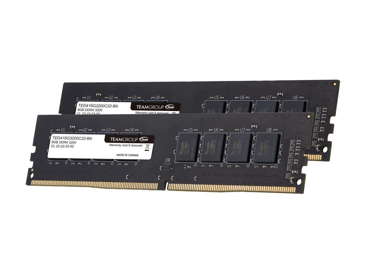 Team Elite 16GB (2 x 8GB) 288-Pin DDR4 SDRAM DDR4 3200 (PC4 25600) Desktop Memory Model TED416G3200C22DC01