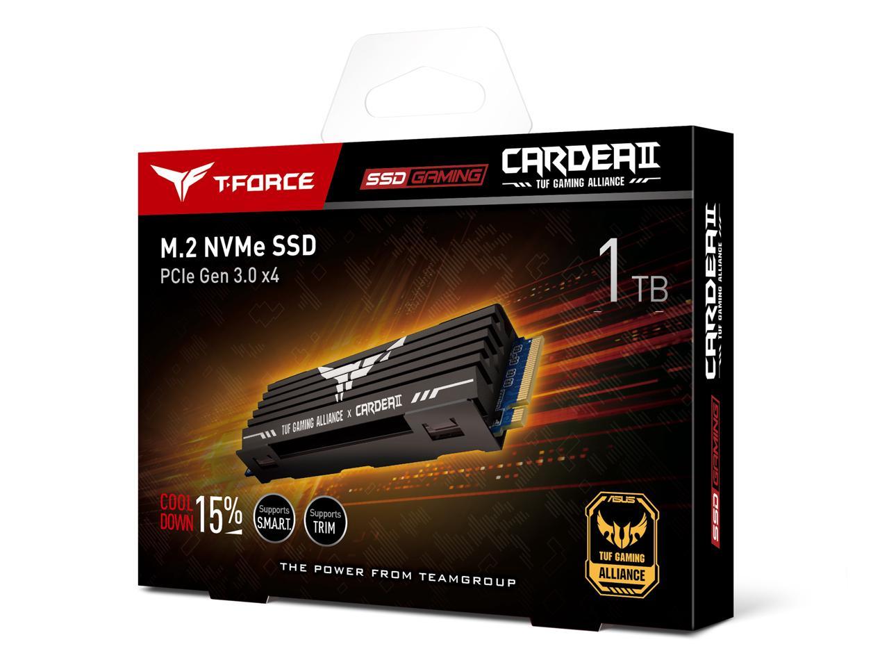 Team T-FORCE CARDEA II TUF Gaming Alliance M.2 2280 1TB PCIe 3.0 x4 with NVMe 1.3 Internal Solid State Drive (SSD) TM8FPB001T0C310
