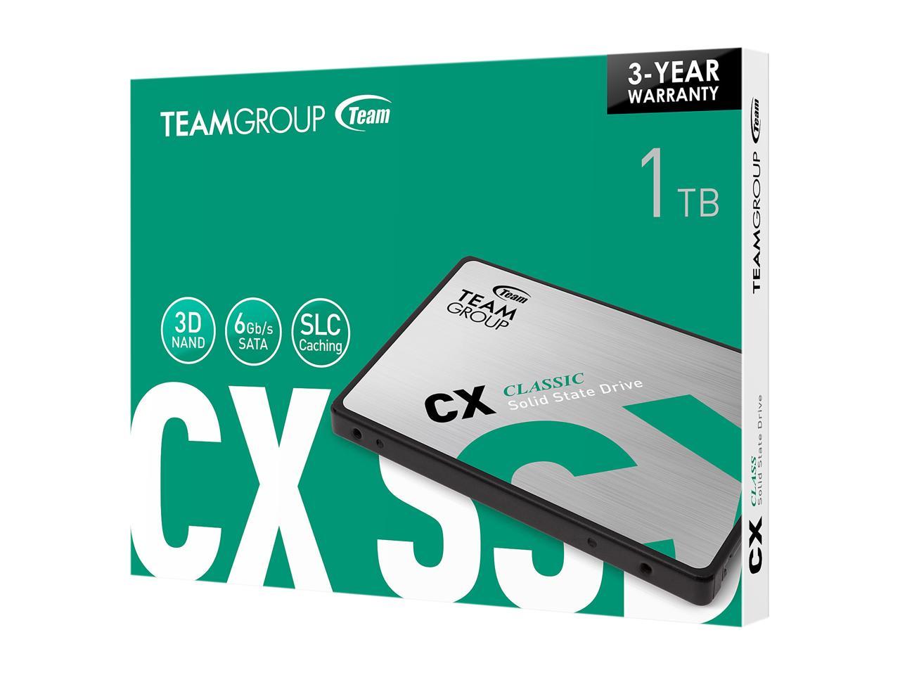 Team CX2 2.5" 1TB SATA III 3D NAND Internal Solid State Drive (SSD) T253X6001T0C101