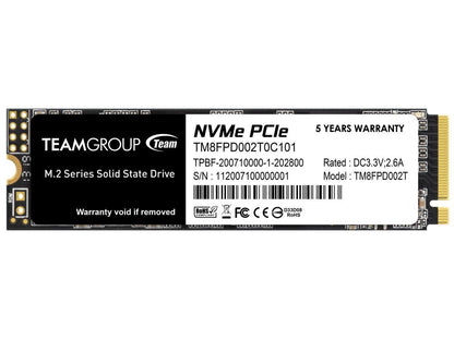 Team MP33 PRO M.2 2280 2TB PCIe 3.0 x4 with NVMe 1.3 Internal Solid State Drive (SSD) TM8FPD002T0C101