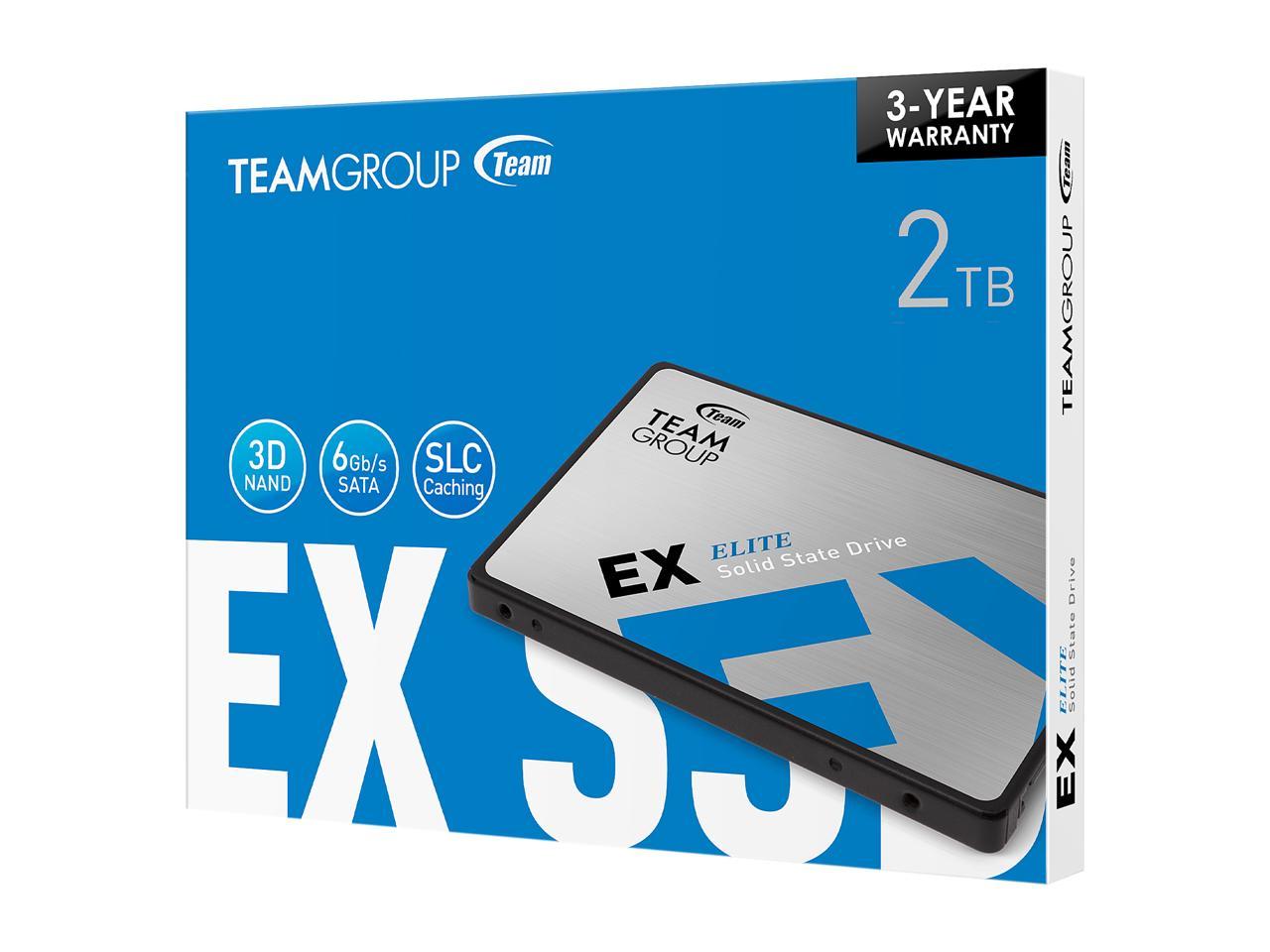 Team EX2 2.5" 2TB SATA III 3D NAND Internal Solid State Drive (SSD) T253E2002T0C101