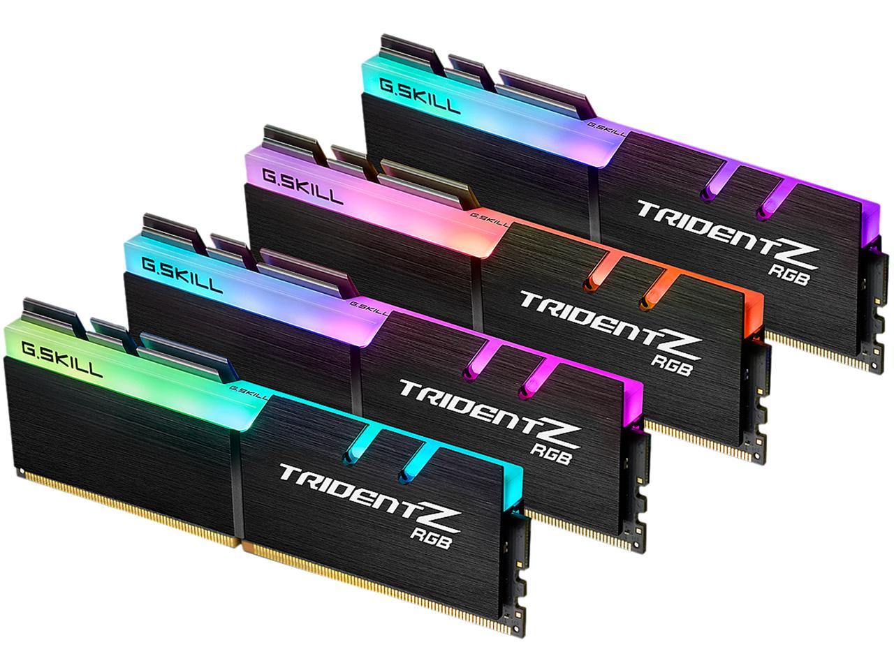 G.SKILL TridentZ RGB Series 32GB (4 x 8GB) 288-Pin DDR4 SDRAM DDR4 4000 (PC4 32000) Intel XMP 2.0 Desktop Memory Model F4-4000C17Q-32GTZRB