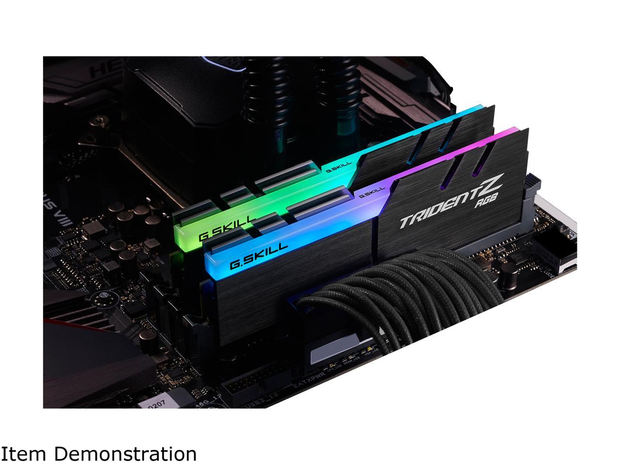 G.SKILL TridentZ RGB Series 64GB (2 x 32GB) 288-Pin DDR4 SDRAM DDR4 3600 (PC4 28800) Intel XMP 2.0 Desktop Memory Model F4-3600C16D-64GTZR