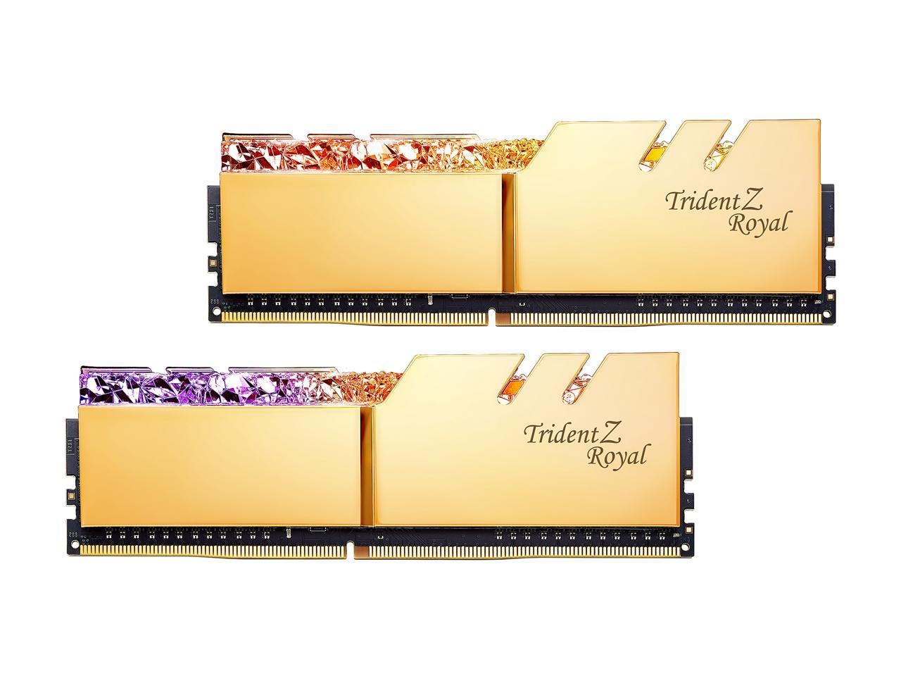 G.SKILL Trident Z Royal Series 64GB (2 x 32GB) 288-Pin DDR4 SDRAM DDR4 3200 (PC4 25600) Intel XMP 2.0 Desktop Memory Model F4-3200C14D-64GTRG