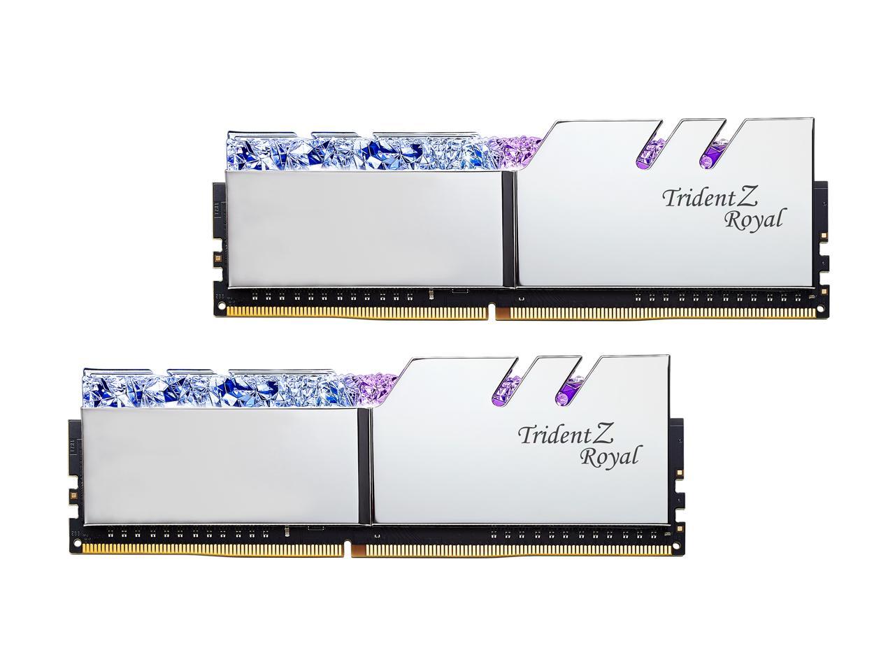 G.SKILL Trident Z Royal Series 64GB (2 x 32GB) 288-Pin DDR4 SDRAM DDR4 3200 (PC4 25600) Intel XMP 2.0 Desktop Memory Model F4-3200C14D-64GTRS