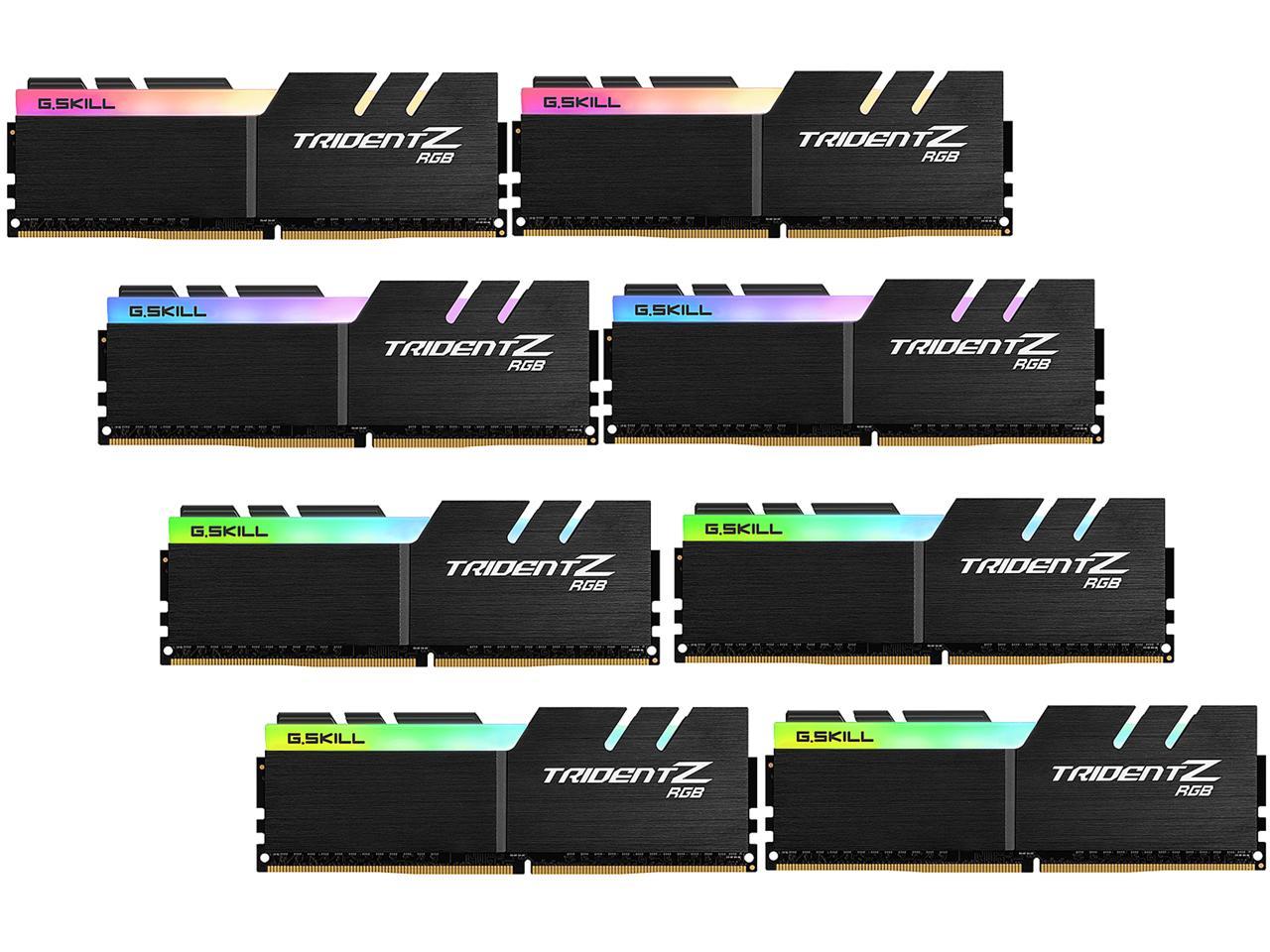 G.SKILL TridentZ RGB Series 256GB (8 x 32GB) 288-Pin DDR4 SDRAM DDR4 3200 (PC4 25600) Intel XMP 2.0 Desktop Memory Model F4-3200C14Q2-256GTZR