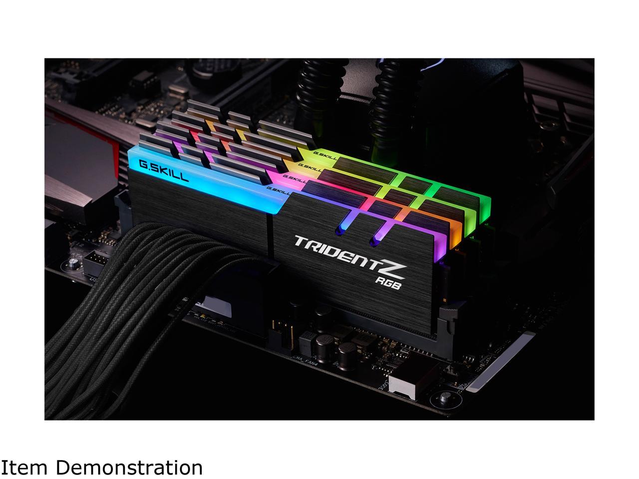 G.SKILL TridentZ RGB Series 128GB (4 x 32GB) 288-Pin DDR4 SDRAM DDR4 3200 (PC4 25600) Intel XMP 2.0 Desktop Memory Model F4-3200C14Q-128GTZR