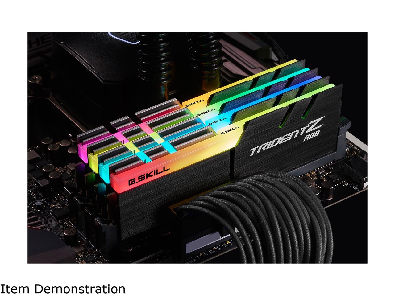 G.SKILL TridentZ RGB Series 128GB (4 x 32GB) 288-Pin DDR4 SDRAM DDR4 3200 (PC4 25600) Intel XMP 2.0 Desktop Memory Model F4-3200C14Q-128GTZR