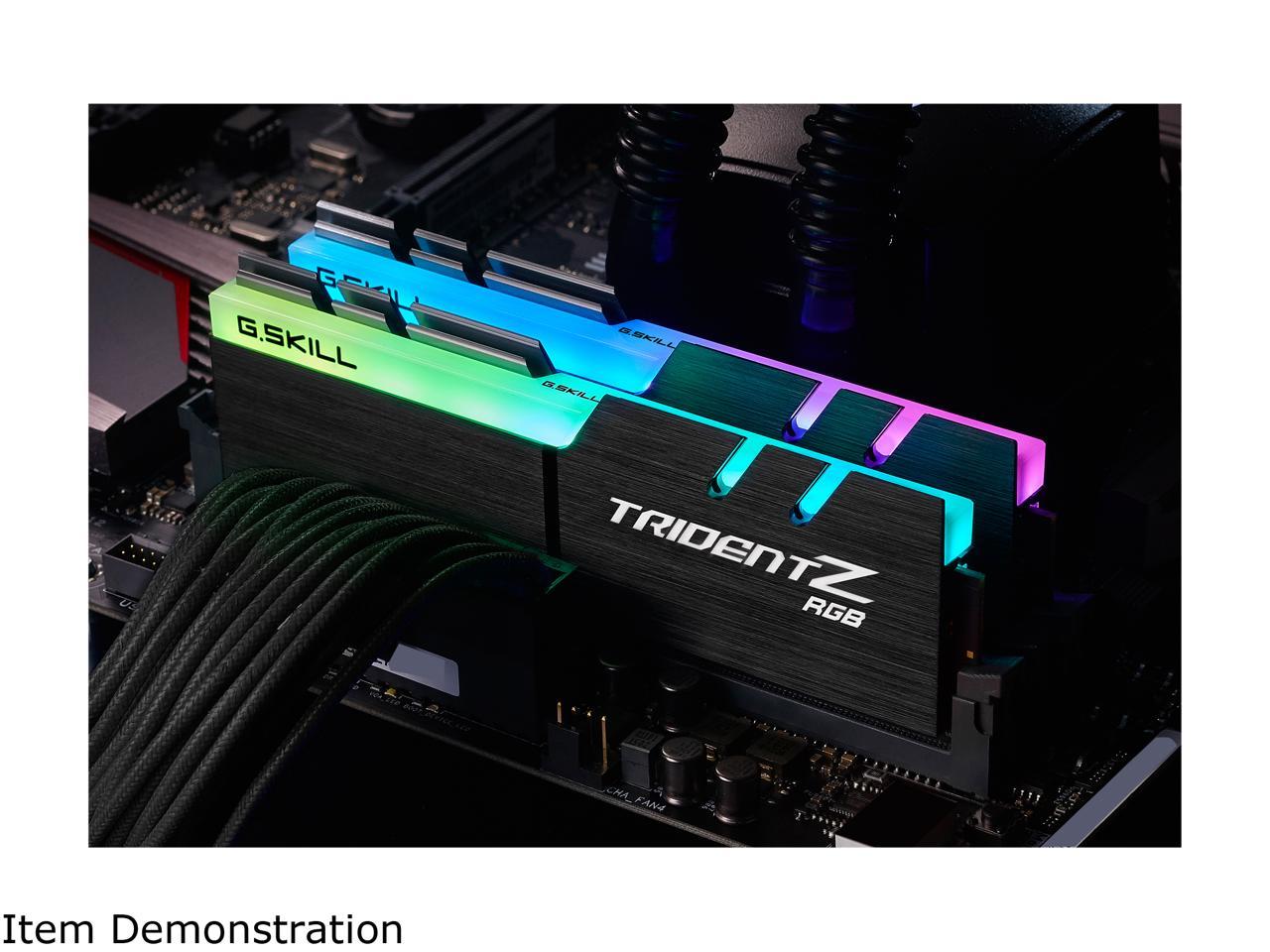 G.SKILL TridentZ RGB Series 32GB (2 x 16GB) 288-Pin DDR4 SDRAM DDR4 3600 (PC4 28800) Intel XMP 2.0 Desktop Memory Model F4-3600C14D-32GTZR