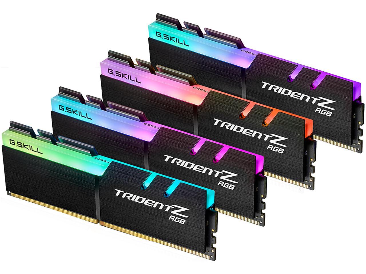 G.SKILL TridentZ RGB Series 64GB (4 x 16GB) 288-Pin DDR4 SDRAM DDR4 3600 (PC4 28800) Intel XMP 2.0 Desktop Memory Model F4-3600C14Q-64GTZR