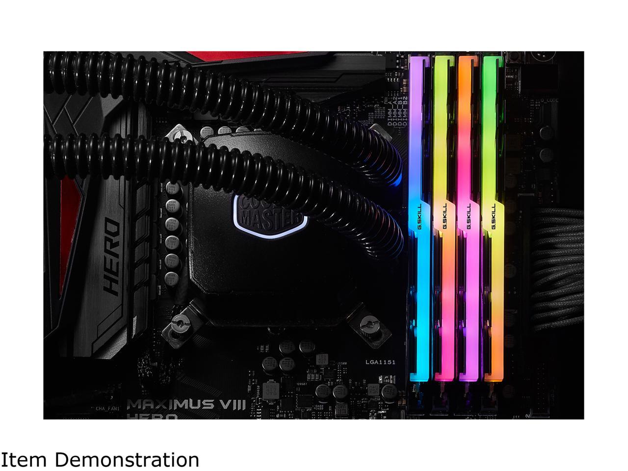 G.SKILL TridentZ RGB Series 64GB (4 x 16GB) 288-Pin DDR4 SDRAM DDR4 3600 (PC4 28800) Intel XMP 2.0 Desktop Memory Model F4-3600C14Q-64GTZR