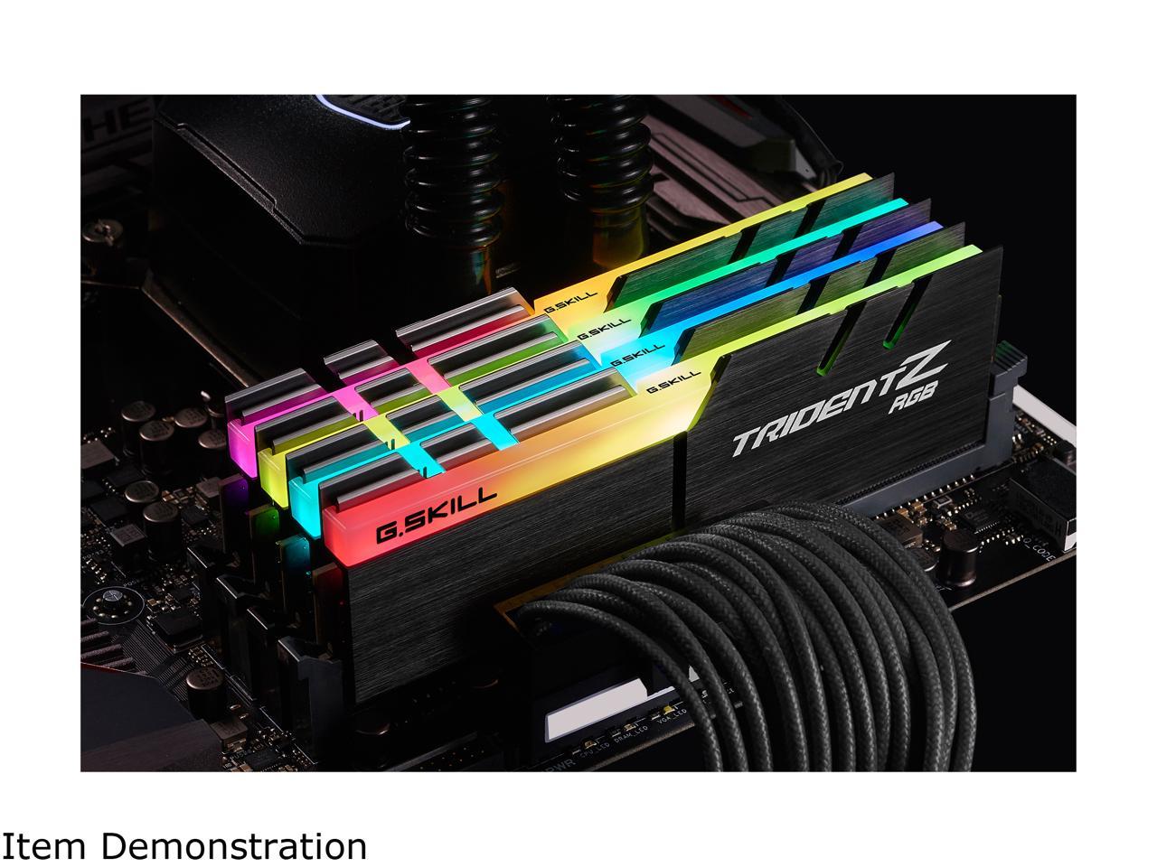 G.SKILL TridentZ RGB Series 64GB (4 x 16GB) 288-Pin DDR4 SDRAM DDR4 3600 (PC4 28800) Intel XMP 2.0 Desktop Memory Model F4-3600C14Q-64GTZR