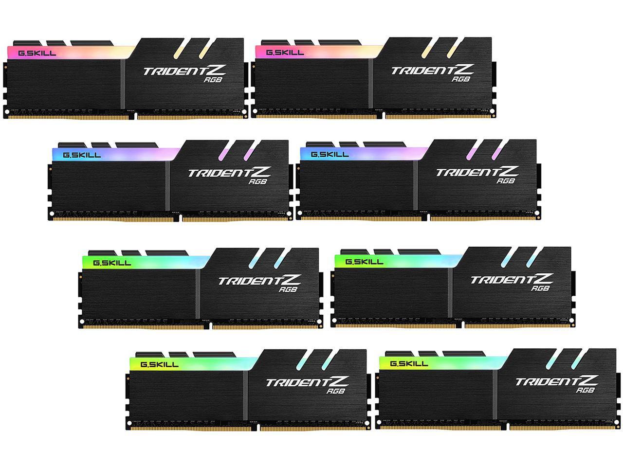 G.SKILL TridentZ RGB Series 256GB (8 x 32GB) 288-Pin DDR4 SDRAM DDR4 3600 (PC4 28800) Intel XMP 2.0 Desktop Memory Model F4-3600C16Q2-256GTZR