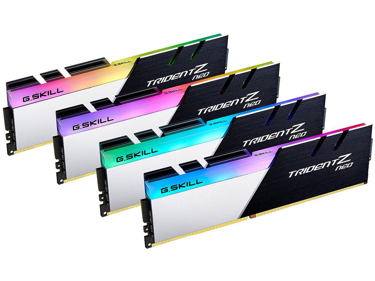 G.SKILL Trident Z Neo Series 64GB (4 x 16GB) 288-Pin DDR4 SDRAM DDR4 3600 (PC4 28800) Intel XMP 2.0 Desktop Memory Model F4-3600C14Q-64GTZN