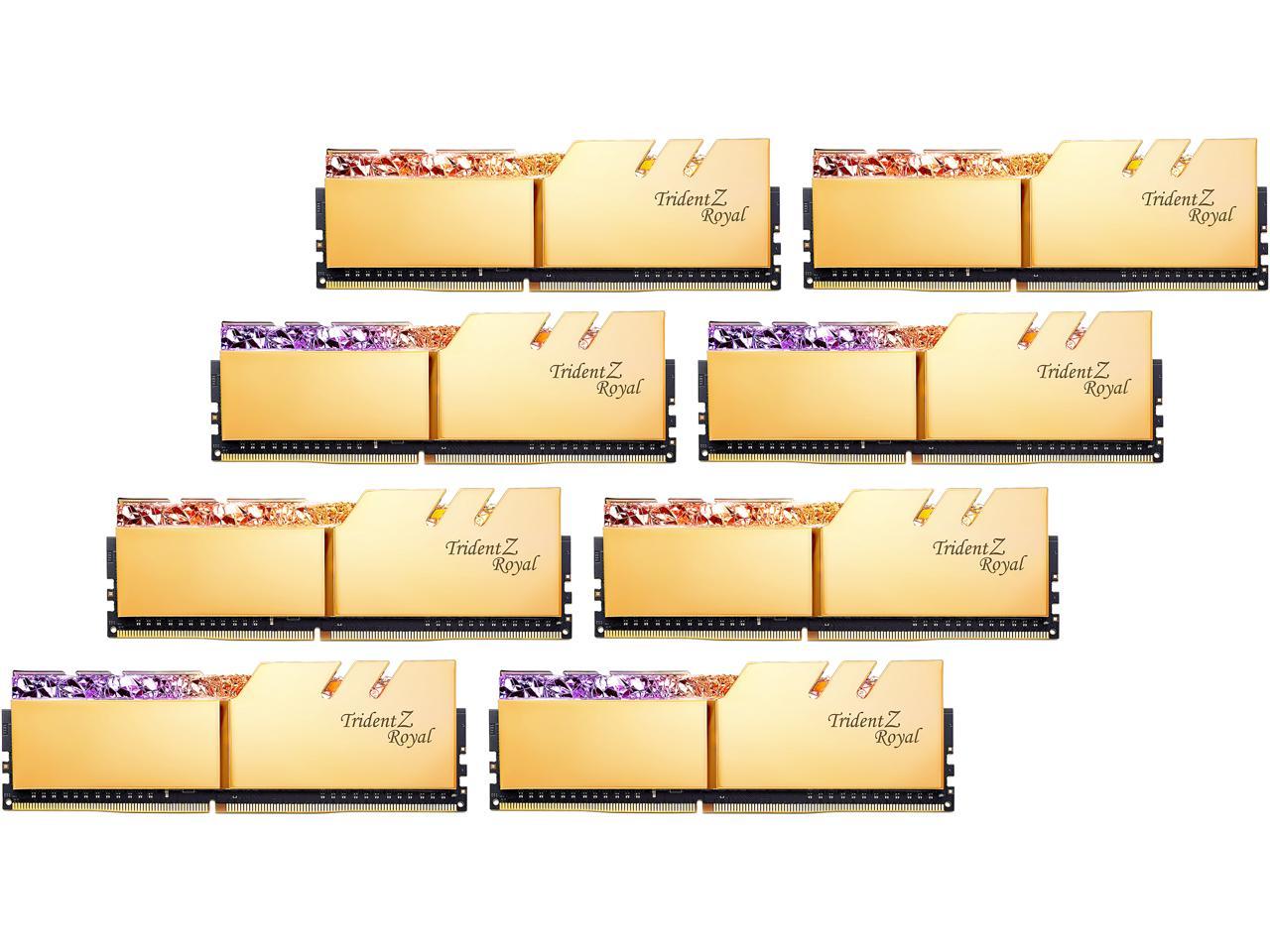 G.SKILL Trident Z Royal Series 128GB (8 x 16GB) DDR4 3600 (PC4 28800) Intel XMP 2.0 Desktop Memory Model F4-3600C14Q2-128GTRGA