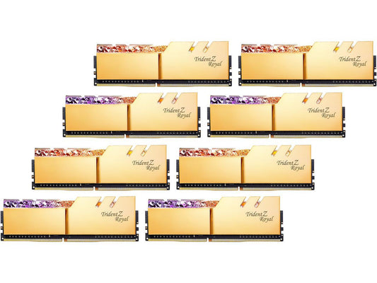 G.SKILL Trident Z Royal Series 128GB (8 x 16GB) DDR4 3600 (PC4 28800) Intel XMP 2.0 Desktop Memory Model F4-3600C14Q2-128GTRGA