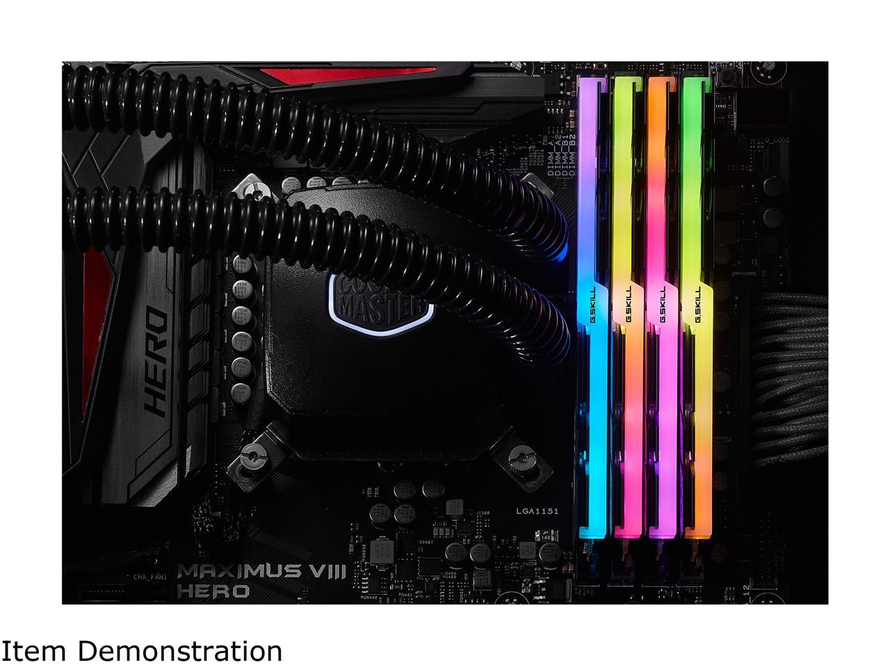 G.SKILL TridentZ RGB Series 32GB (4 x 8GB) 288-Pin PC RAM DDR4 3600 (PC4 28800) Intel XMP 2.0 Desktop Memory Model F4-3600C14Q-32GTZRA