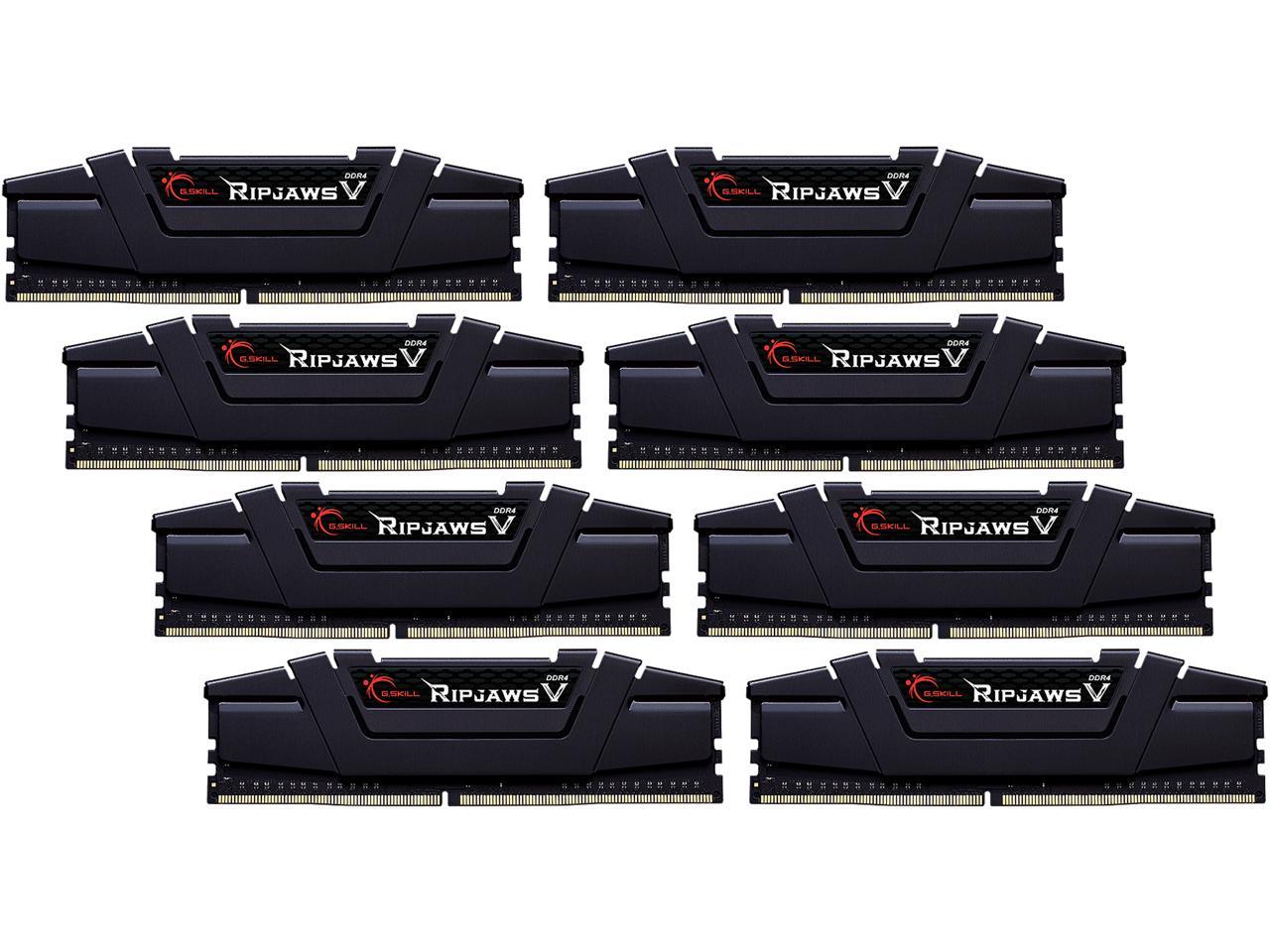 G.SKILL Ripjaws V Series 64GB (8 x 8GB) 288-Pin PC RAM DDR4 3600 (PC4 28800) Intel XMP 2.0 Desktop Memory Model F4-3600C14Q2-64GVKA