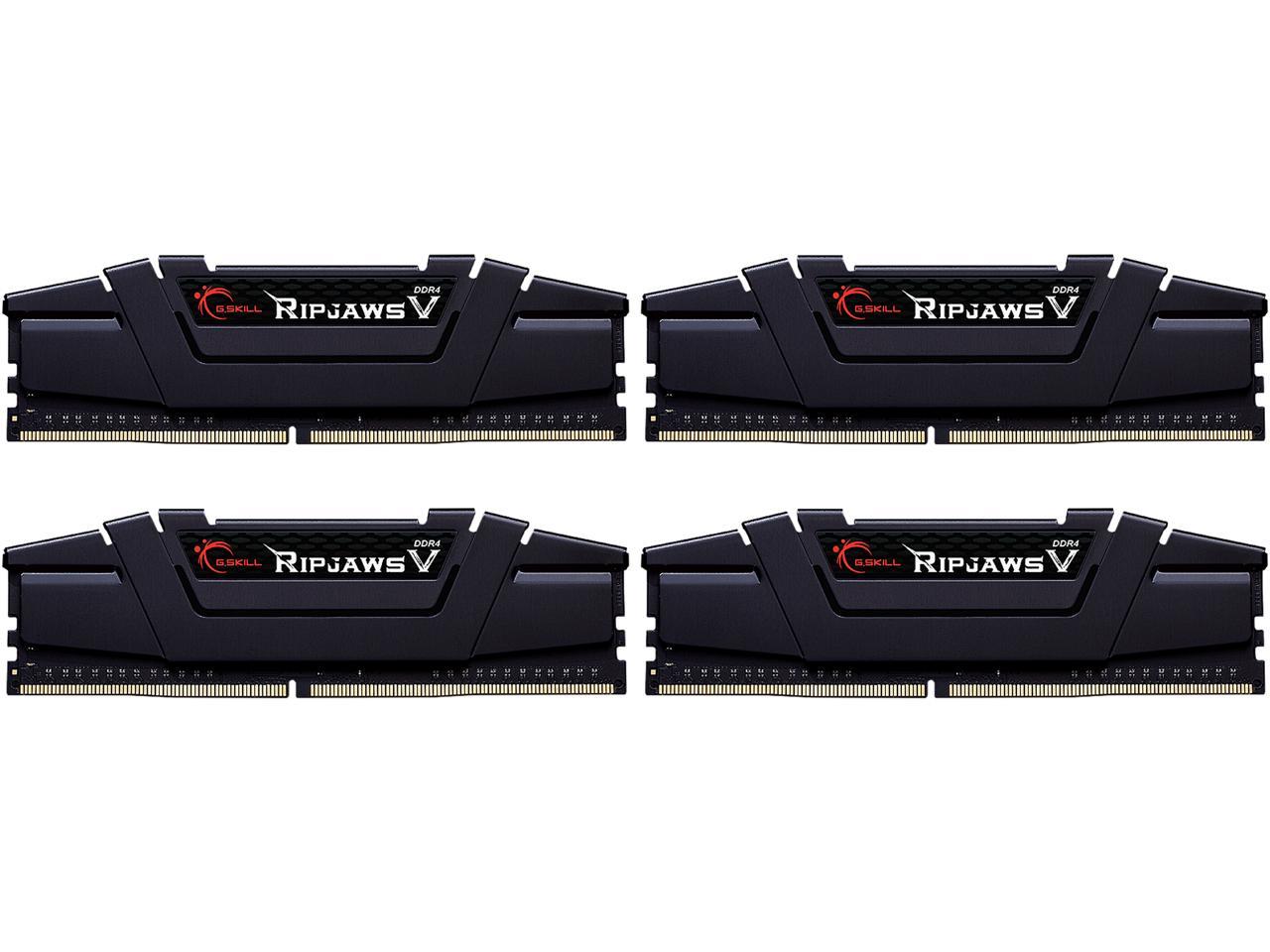 G.SKILL Ripjaws V Series 64GB (4 x 16GB) 288-Pin PC RAM DDR4 3600 (PC4 28800) Intel XMP 2.0 Desktop Memory Model F4-3600C14Q-64GVKA