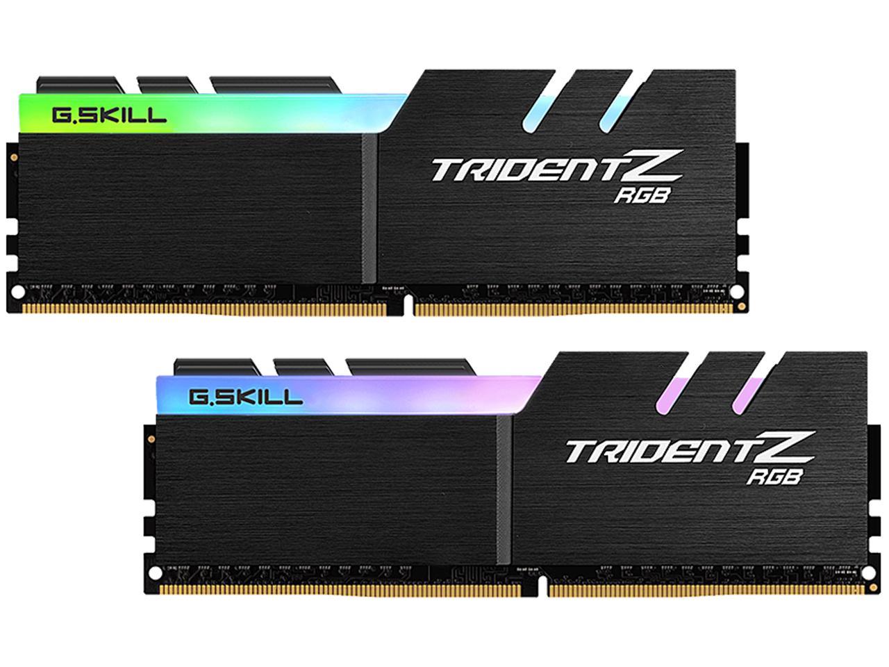 G.SKILL TridentZ RGB Series 16GB (2 x 8GB) DDR4 3200 (PC4 25600) Intel XMP 2.0 Desktop Memory Model F4-3200C16D-16GTZRN