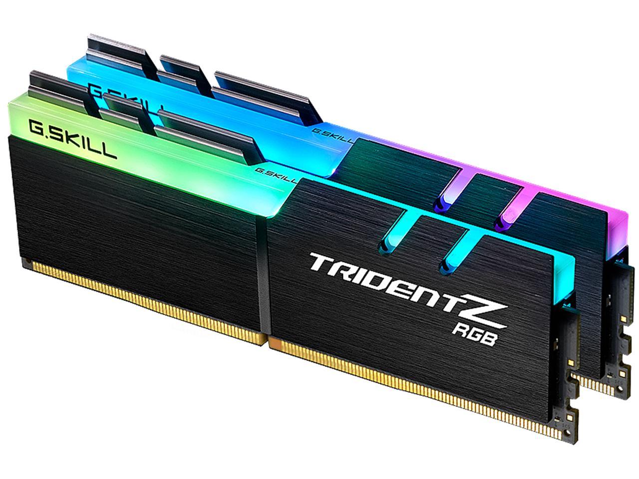 G.SKILL TridentZ RGB Series 16GB (2 x 8GB) DDR4 3200 (PC4 25600) Intel XMP 2.0 Desktop Memory Model F4-3200C16D-16GTZRN