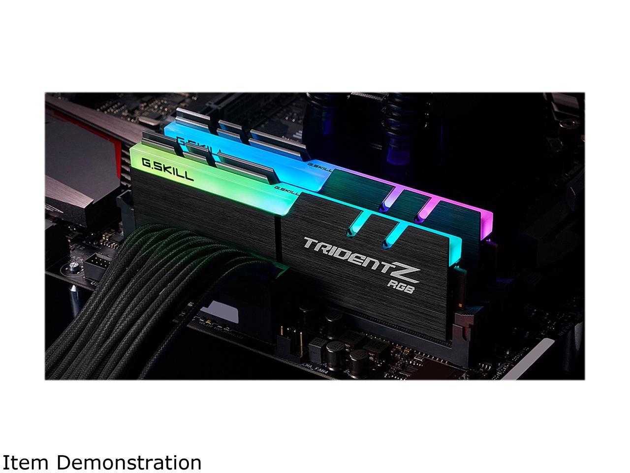 G.SKILL TridentZ RGB Series 32GB (2 x 16GB) DDR4 3200 (PC4 25600) Intel XMP 2.0 Desktop Memory Model F4-3200C16D-32GTZRN