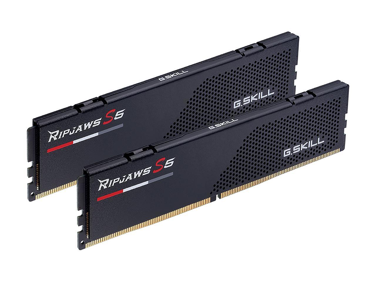 G.SKILL Ripjaws S5 Series 64GB (2 x 32GB) 288-Pin PC RAM DDR5 5200 (PC5 41600) Intel XMP 3.0 Desktop Memory Model F5-5200J3636D32GX2-RS5K