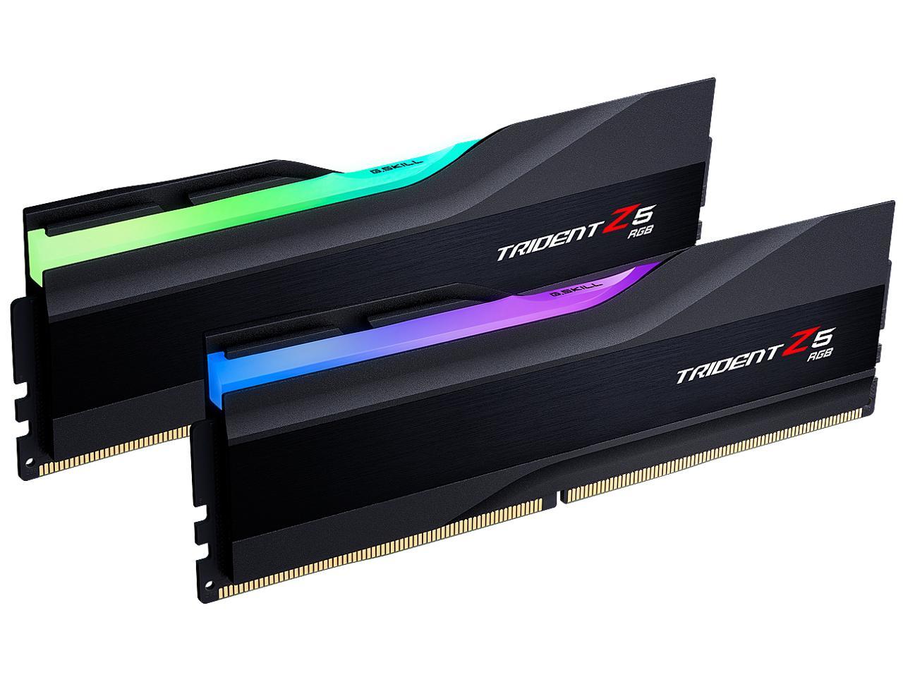 G.SKILL Trident Z5 RGB Series 64GB (2 x 32GB) 288-Pin PC RAM DDR5 6000 Intel XMP 3.0 Desktop Memory Model F5-6000J3238G32GX2-TZ5RK