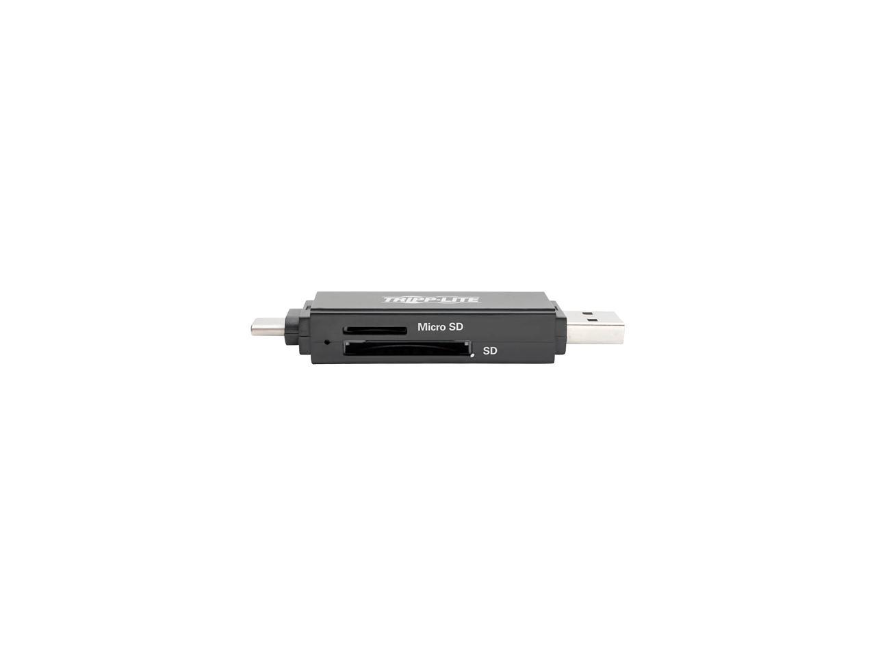 Tripp Lite USB-C Memory Card Reader, 2-in-1 USB-A/USB-C, USB 3.1 Gen 1 (U452-000-SD-A)