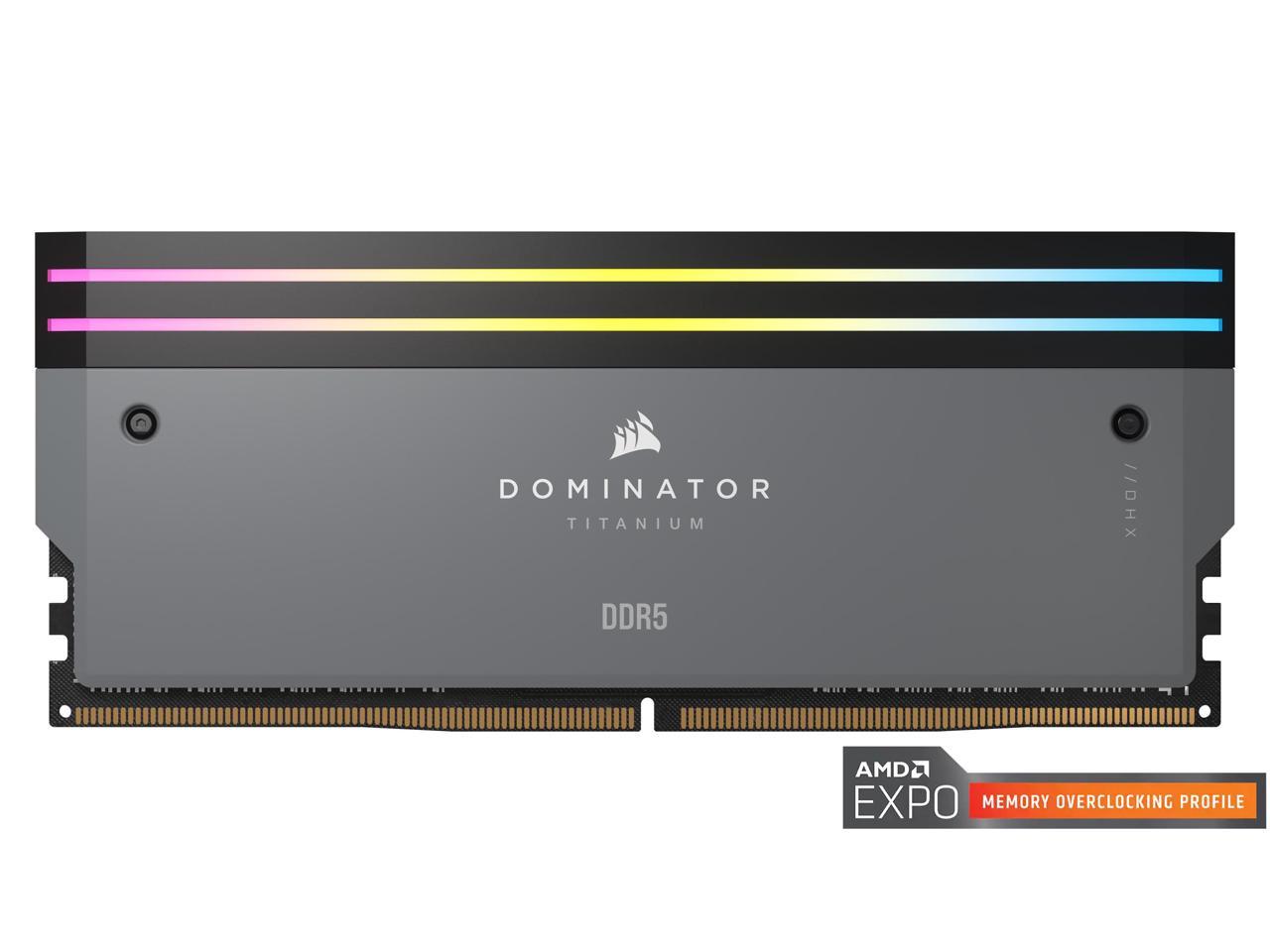 CORSAIR DOMINATOR TITANIUM AMD EXPO 32GB (2 x 16GB) DDR5 6000 (PC5 48000) Desktop Memory Model CMP32GX5M2B6000Z30  **Open Box **