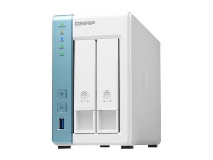 QNAP 2-Bay Personal Cloud NAS for Backup and Data Sharing 4-core 1.7GHz 1GB RAM w/ Lockable Drive Tray TS-231K-US