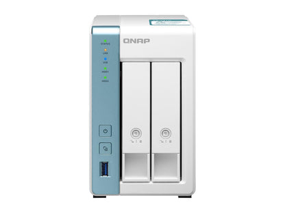 QNAP 2-Bay Personal Cloud NAS for Backup and Data Sharing 4-core 1.7GHz 1GB RAM w/ Lockable Drive Tray TS-231K-US