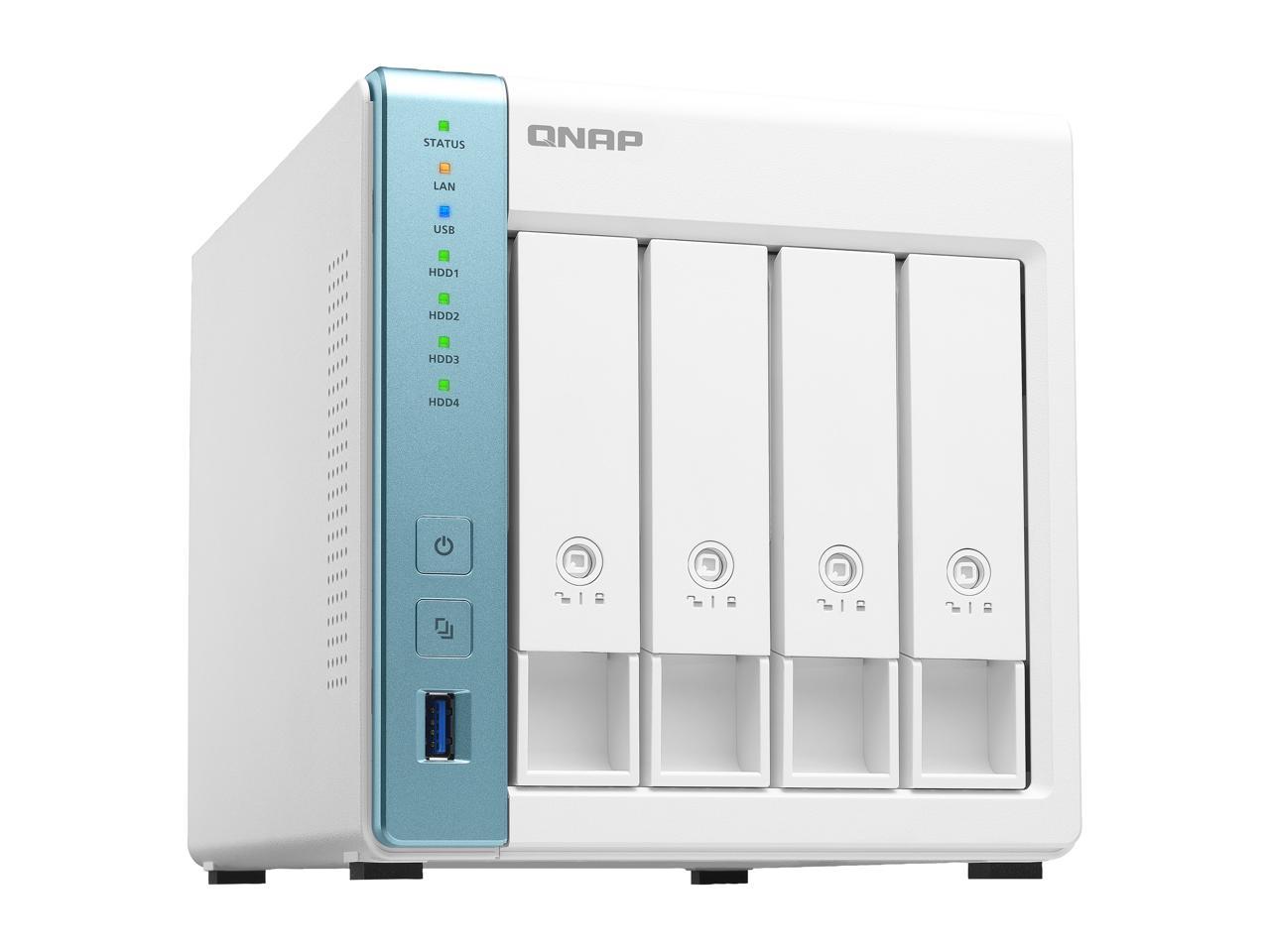 QNAP 4-Bay Personal Cloud NAS for Backup and Data Sharing 4-core 1.7GHz 1GB RAM w/ Lockable Drive Tray TS-431K-US