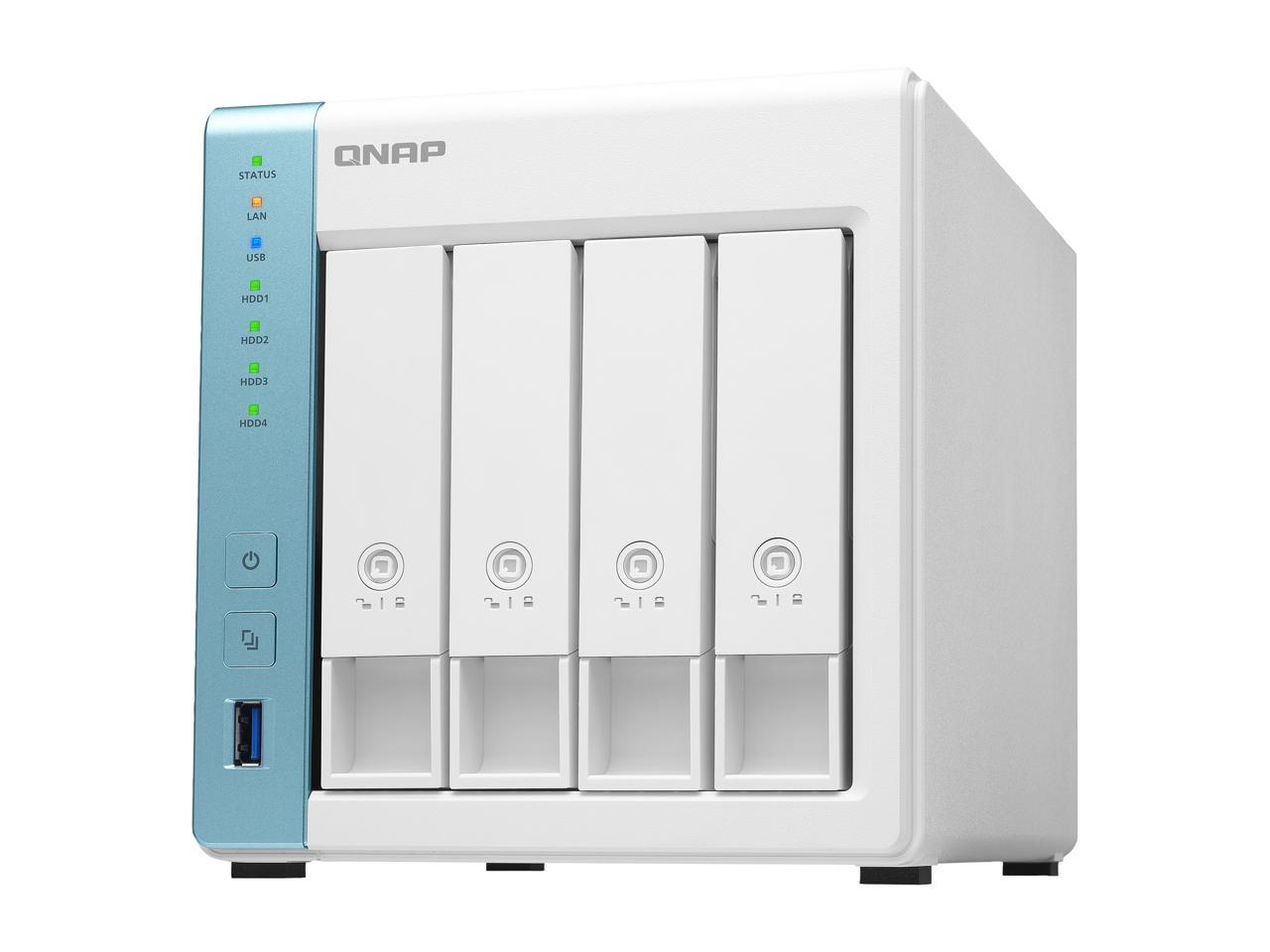 QNAP 4-Bay Personal Cloud NAS for Backup and Data Sharing 4-core 1.7GHz 1GB RAM w/ Lockable Drive Tray TS-431K-US