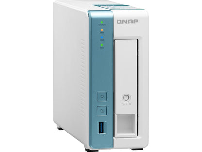 QNAP 1-Bay Personal Cloud NAS for Backup and Data Sharing 4-core 1.7GHz 1GB RAM w/ Lockable Drive Tray TS-131K-US