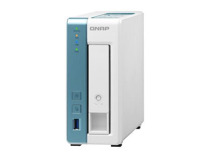 QNAP 1-Bay Personal Cloud NAS for Backup and Data Sharing 4-core 1.7GHz 1GB RAM w/ Lockable Drive Tray TS-131K-US
