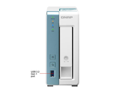 QNAP 1-Bay Personal Cloud NAS for Backup and Data Sharing 4-core 1.7GHz 1GB RAM w/ Lockable Drive Tray TS-131K-US