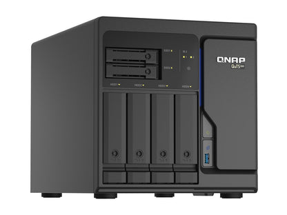 QNAP 6-Bay QuTS hero NAS, Xeon D-1602 2.5GHz, 8GB ECC RAM, 4 x 2.5GbE, PCIe expansion slot x2, built-in M.2 NVMe Gen3 x4 port x2 TS-h686-D1602-8G