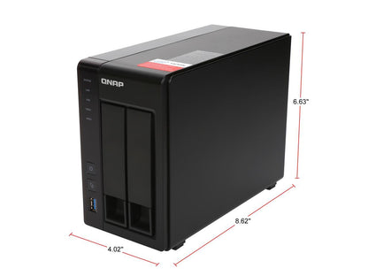 QNAP 2 Bay TS-251+ Next Gen Personal Cloud NAS, Intel 2.0GHz Quad-Core CPU with Media Transcoding