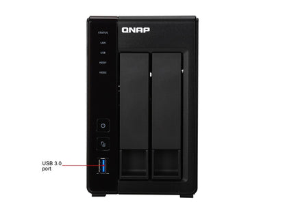 QNAP TS-251+-8G-US 2-Bay Personal Cloud NAS with HDMI output. DLNA, AirPlay and PLEX Support Black Case, Remote Control included