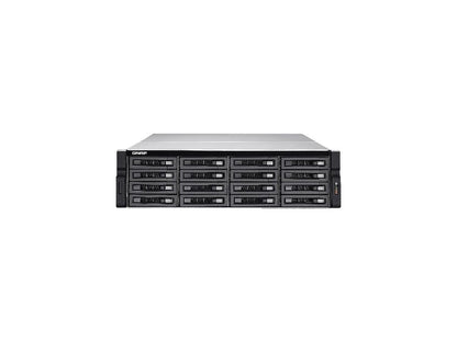 QNAP 16-Bay 10GbE iSCSI NAS, 3U, SATA 6G, 4 x 1GbE, 2 x 10GbE (SFP+), 40GbE-ready, Redundant PSU