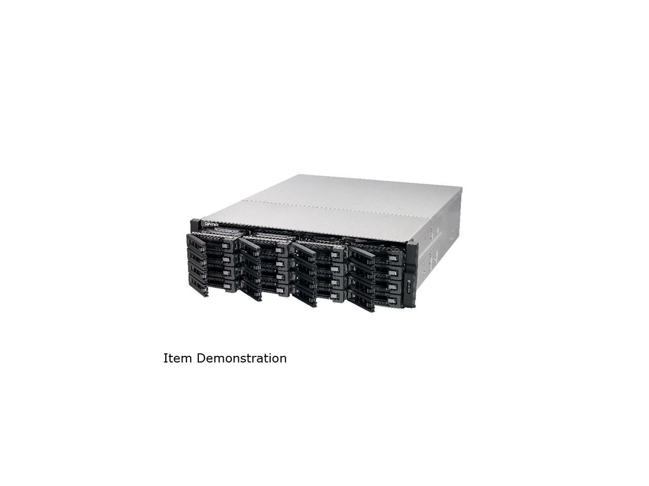 QNAP 16-Bay 10GbE iSCSI NAS, 3U, SATA 6G, 4 x 1GbE, 2 x 10GbE (SFP+), 40GbE-ready, Redundant PSU