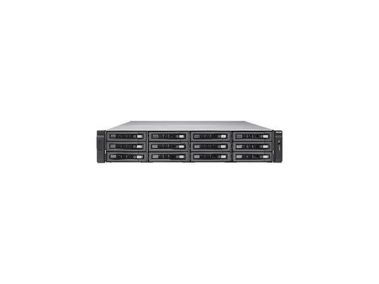 QNAP 12-Bay 10GbE iSCSI NAS, 2U, SATA 6G, 4 x 1GbE, 2 x 10GbE (SFP+), 40GbE-ready, Redundant PSU