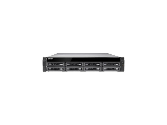 QNAP 8-Bay 10GbE iSCSI NAS, 2U, SATA 6G, 4 x 1GbE, 2 x 10GbE (SFP+), 40GbE-ready, Redundant PSU