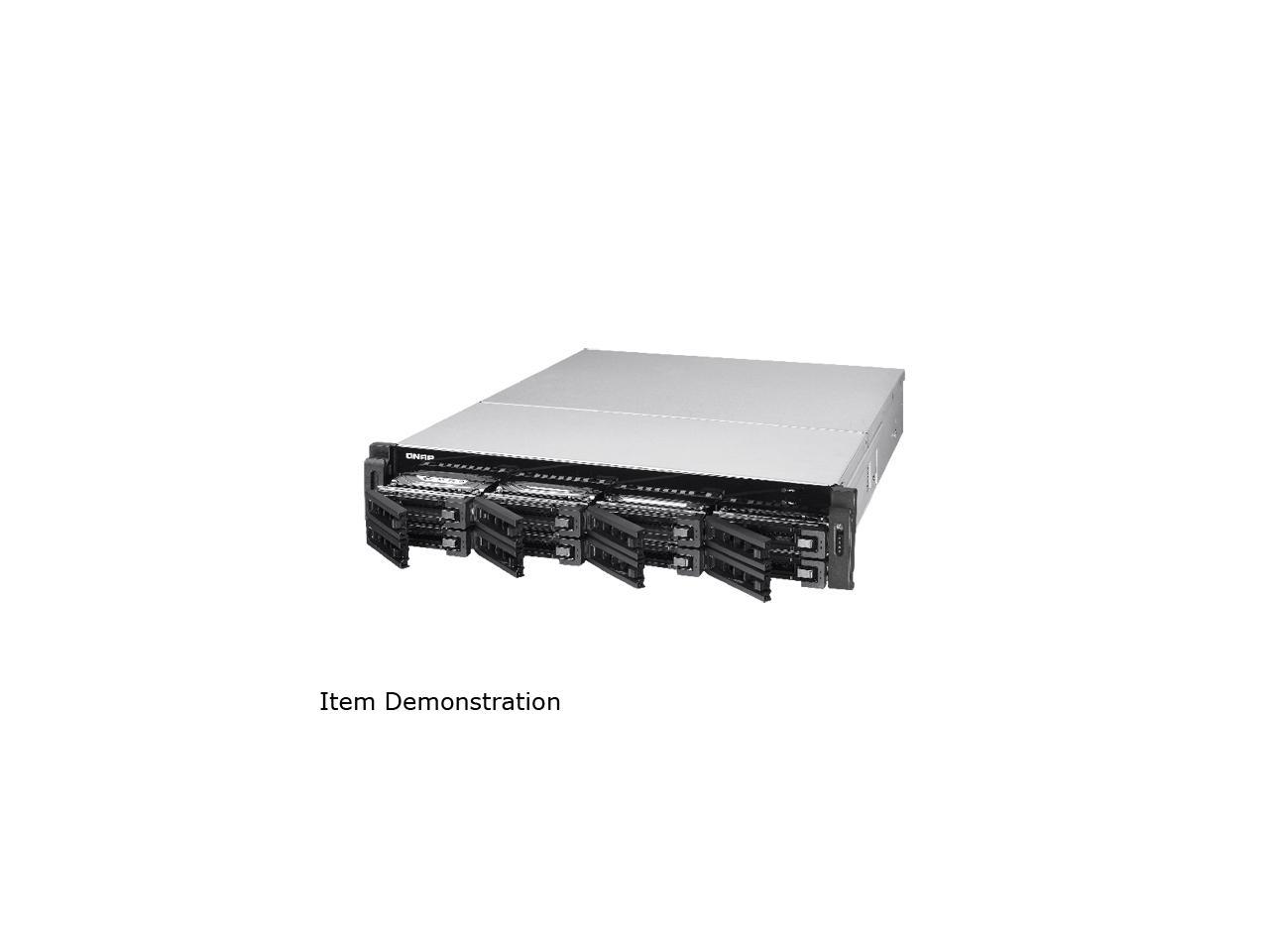 QNAP 8-Bay 10GbE iSCSI NAS, 2U, SATA 6G, 4 x 1GbE, 2 x 10GbE (SFP+), 40GbE-ready, Redundant PSU