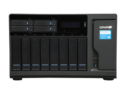 Qnap TVS-1282T3 Ultra-High Speed 12 Bay (8+4) Thunderbolt 3 NAS/iSCSI IP-SAN. Intel 7th Gen Kaby Lake Core Thunderbolt3 Port x 4 and 10Gbase-T x 2