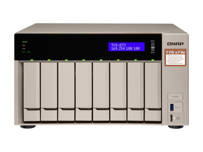 Qnap 8-bay NAS/iSCSI IP-SAN, AMD R series Quad-core 2.1GHz, 4GB RAM, 10G-ready (TVS-873e-4G-US)